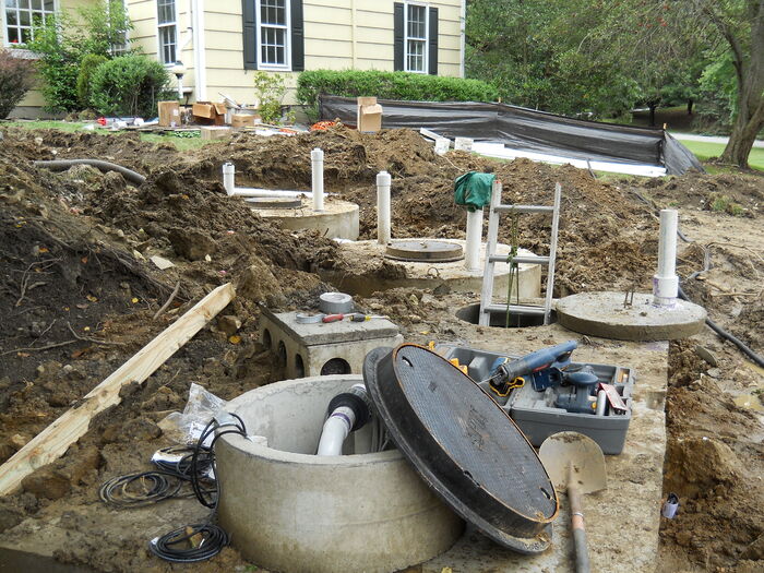 Partially installed septic system